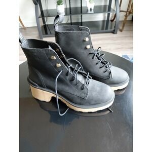 Sorel Women's Hi-line Heel Combat Boots Chunky Heel Waterproof Size 7 Boho Y2k